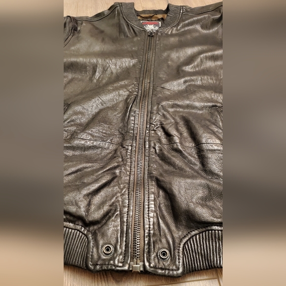 "SOLD" Diesel industry leather bomber jacket euc size L - Picture 6 of 16